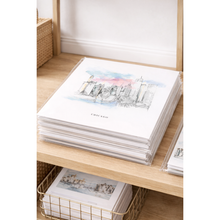 Load image into Gallery viewer, Chicago Skyline Art Print - Hand-Drawn City Wall Art for Museum Gift Shops & Tourist Retail