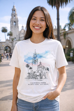 Load image into Gallery viewer, Balboa Park California Tower T-Shirt – San Diego Museum Landmark Apparel – Architectural Art Tee – Cultural Gift Shop Souvenir