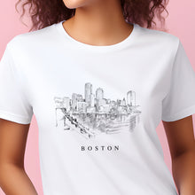 Load image into Gallery viewer, Boston Skyline Wearable Art T-Shirt