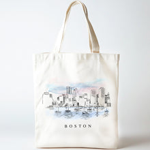 Load image into Gallery viewer, Boston Skyline Renissance Style Tote Bag
