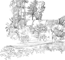 Load image into Gallery viewer, Botanical Gardens, Balboa Park, San Diego Hand Drawn Fine Art Prints
