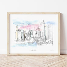 Load image into Gallery viewer, Chicago Skyline Art Print - Hand-Drawn City Wall Art for Museum Gift Shops & Tourist Retail