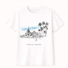 Load image into Gallery viewer, Hotel del Coronado, San Diego T-Shirt | California Coastal Surf Gift Shop Apparel | Hand-Drawn Souvenir Tee