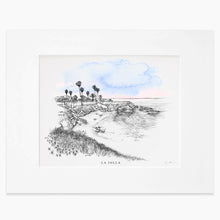 Load image into Gallery viewer, La Jolla Cove San Diego Fine Art Print | California Coastal Beach Wall Art | Hand-Drawn Travel Souvenir for Gift Shops & Home Décor