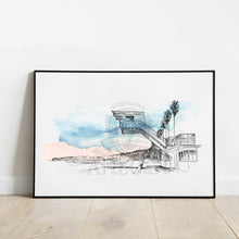 Load image into Gallery viewer, La Jolla Shores Lifeguard Tower, La Jolla, San Diego Hand Drawn Fine Art Prints