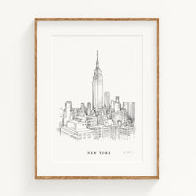 Load image into Gallery viewer, New York City Skyline Hand Drawn Fine Art Prints