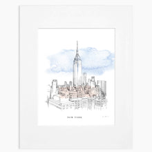 Load image into Gallery viewer, New York Skyline Hand Drawn Fine Art Prints NYC