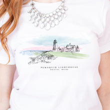 Load image into Gallery viewer, Pemaquid Lighthouse, Maine Wearable Art T-Shirt