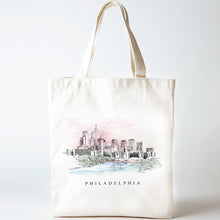 Load image into Gallery viewer, Philadelphia Skyline Renissance Style Tote Bag