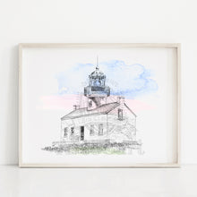 Load image into Gallery viewer, Point Loma Lighthouse, San Diego Hand Drawn Fine Art Prints

