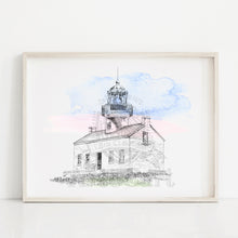 Load image into Gallery viewer, Point Loma Lighthouse, San Diego Hand Drawn Fine Art Prints
