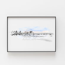 Load image into Gallery viewer, San Diego, California Skyline Hand Drawn Fine Art Prints