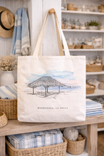 Load image into Gallery viewer, Windansea Beach La Jolla Tote Bag – Hand-Drawn Coastal Landmark Art, Organic Cotton California Gift Shop Tote