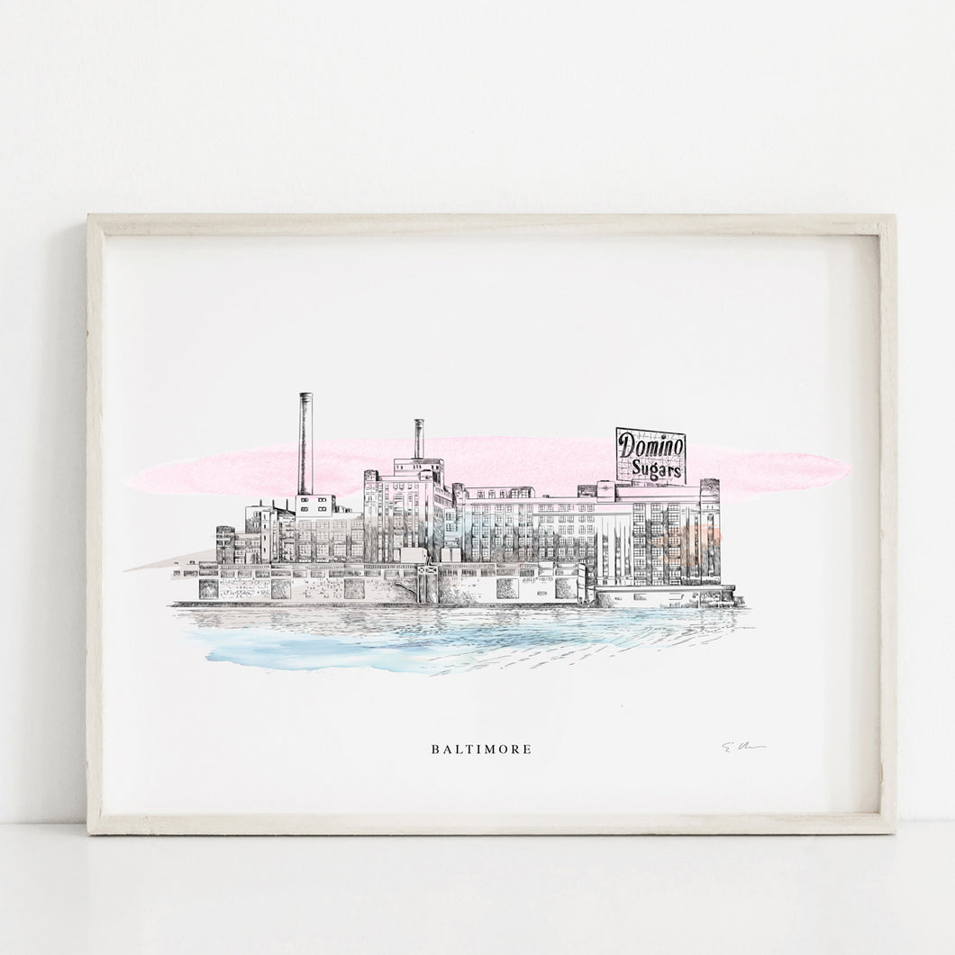 Baltimore Domino Sugar Skyline - Fine Art Print