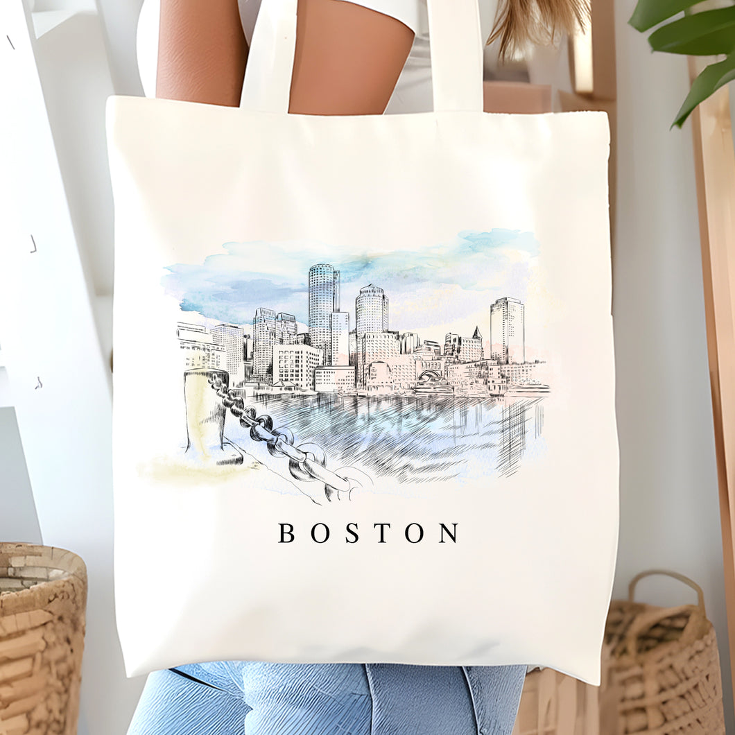 Boston Harbor Renissance Style Tote Bag
