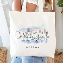 Load image into Gallery viewer, Boston Skyline Renissance Style Tote Bag
