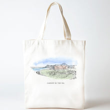 Load image into Gallery viewer, Cardiff-By-The-Sea San Diego Canvas Tote Bag – Coastal Beach Market Tote
