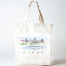Load image into Gallery viewer, Colony Hotel, Kennebunkport, Maine Renissance Style Tote Bag
