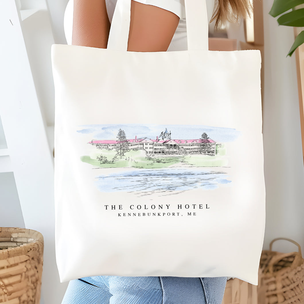 Colony Hotel, Kennebunkport, Maine Renissance Style Tote Bag