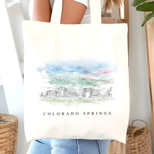 Load image into Gallery viewer, Colorado Springs Skyline Renissance Style Tote Bag
