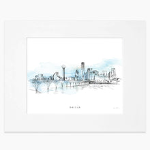 Load image into Gallery viewer, Dallas, TX Skyline Hand Drawn Fine Art Prints
