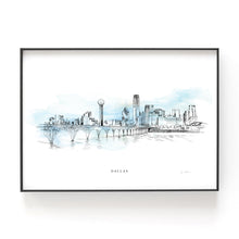 Load image into Gallery viewer, Dallas, TX Skyline Hand Drawn Fine Art Prints
