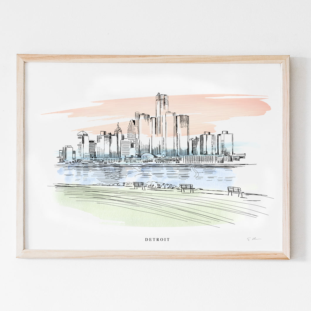 Detroit Skyline - Fine Art Print