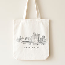 Load image into Gallery viewer, Kansas City Skyline Renissance Style Tote Bag
