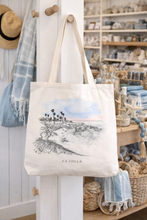 Load image into Gallery viewer, La Jolla Cove California Coastal Tote Bag | Beach Gift Shop Souvenir | Hand-Drawn Travel Art Boutique Accessory
