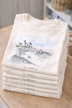 Load image into Gallery viewer, La Jolla Cove San Diego T-Shirt | California Coastal Surf Gift Shop Apparel | Hand-Drawn Souvenir Tee
