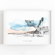 Load image into Gallery viewer, La Jolla Shores, San Diego T-Shirt | California Coastal Surf Gift Shop Apparel | Hand-Drawn Souvenir Tee
