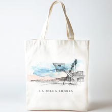 Load image into Gallery viewer, La Jolla Shores, San Diego T-Shirt | California Coastal Surf Gift Shop Apparel | Hand-Drawn Souvenir Tee
