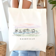 Load image into Gallery viewer, Nashville Skyline Renissance Style Tote Bag
