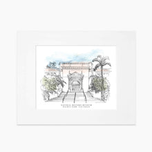 Load image into Gallery viewer, Balboa Park Natural History Museum Art Print – Hand Drawn San Diego Landmark Wall Art for Museum Gift Shops

