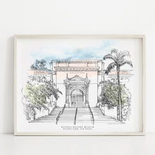 Load image into Gallery viewer, Balboa Park Natural History Museum Art Print – Hand Drawn San Diego Landmark Wall Art for Museum Gift Shops
