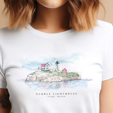 Load image into Gallery viewer, Nubble Lighthouse, Maine Wearable Art T-Shirt
