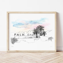 Load image into Gallery viewer, Palm Springs, California - PS Sign Renissance Style Fine Art Print Matted
