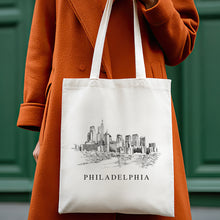 Load image into Gallery viewer, Philadelphia Skyline Renissance Style Tote Bag
