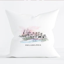 Load image into Gallery viewer, Philadelphia Skyline Renissance Style Pillow Cover
