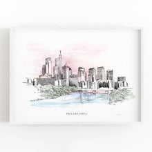 Load image into Gallery viewer, Philadelphia Skyline Hand Drawn Fine Art Prints
