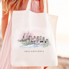 Load image into Gallery viewer, Philadelphia Skyline Renissance Style Tote Bag
