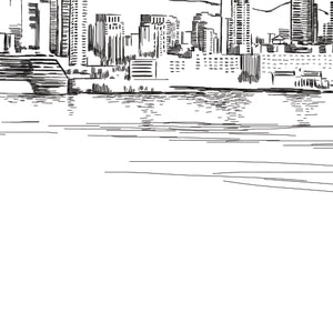 San Diego, California Skyline Hand Drawn Fine Art Prints