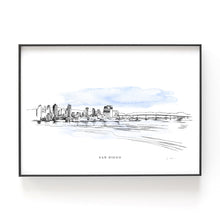 Load image into Gallery viewer, San Diego, CA Skyline Hand Drawn Fine Art Prints
