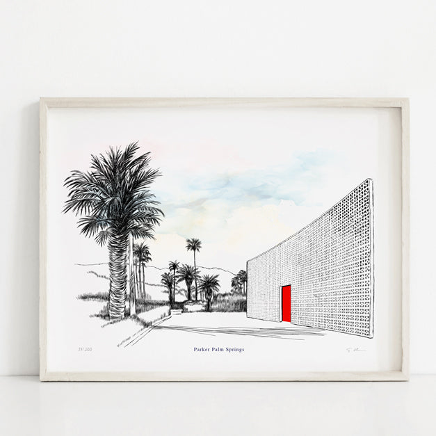 Parker Palm Springs, California, Renissance Style Fine Art Print Matted PS Souvenir