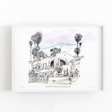 Load image into Gallery viewer, The Willows Historic Palm Springs Inn, California, Renissance Style Fine Art Print Matted PS Souvenir
