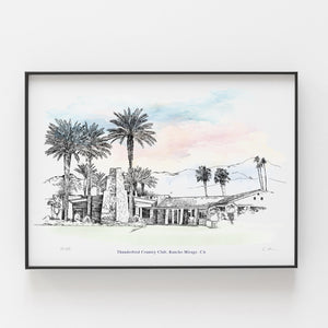 Thunderbird Country Club Rancho Mirage, California, Renissance Style Fine Art Print Matted PS Souvenir