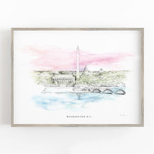 Load image into Gallery viewer, Washington DC Memorials Hand Drawn Fine Art Prints
